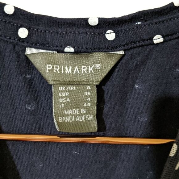 Primark Tie Front Polka Dot Tank Top Size 4 - Picture 2 of 3